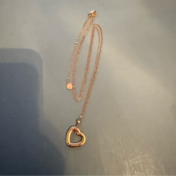 Michael Kors Rose Gold Long Heart Pendant Necklace - Picture 6 of 14